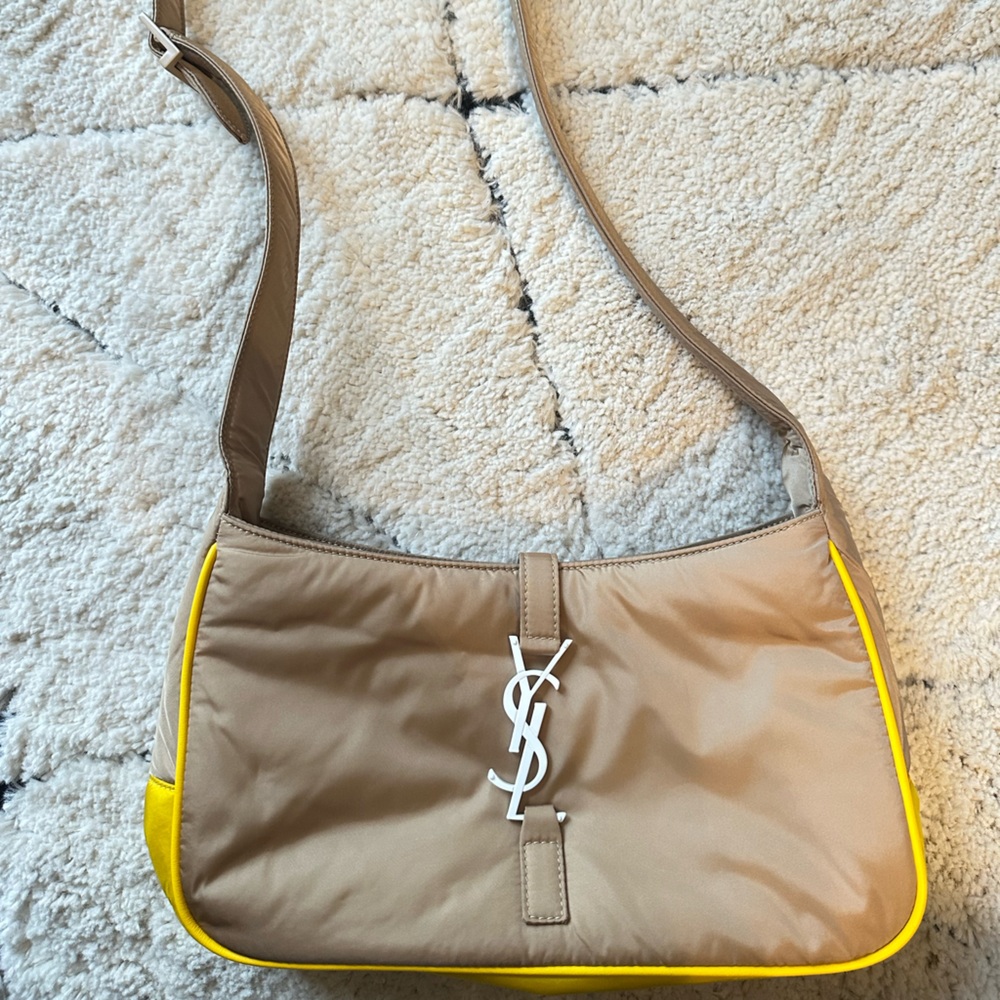 YVES SAINT LAURENT Le 5 A 7 Re-Nylon Crossbody Bag Yellow